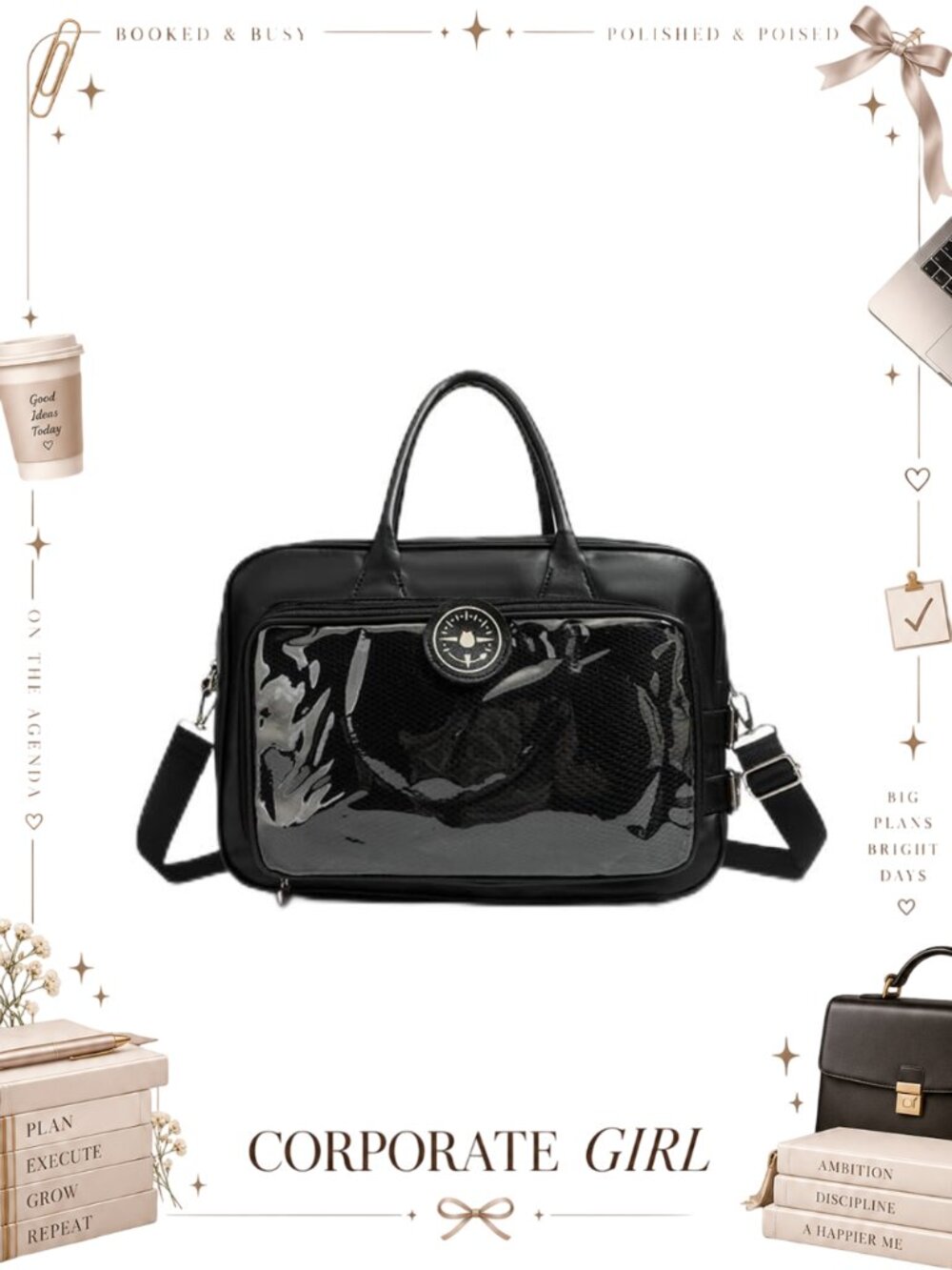 Crossbody Ita Bag Large Capacity Adjustable Shoulder Bag Display Window